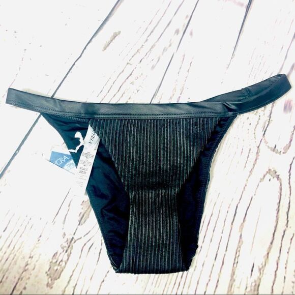 La Perla Swim Bikini Bottom Beach Nervures Black Shimmer 8 - Picture 1 of 5